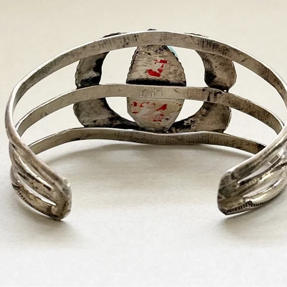 Vintage Jefferson Lee Navajo Turquoise Sterling Silver Cuff Bracelet - Picture 13 of 14